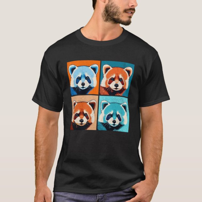 Red Panda Pop Illustration farbenfrohe Tierfrauen T-Shirt (Vorderseite)