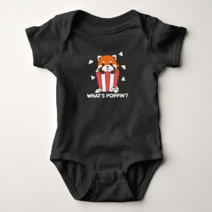 Red Panda Popcorn Whats Poppin Funny Baby Strampler