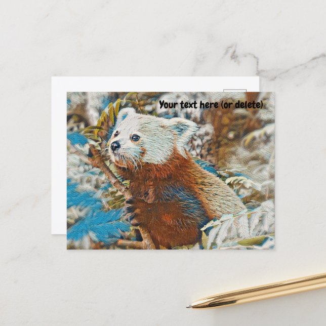 Red Panda Postcard Postkarte (Vorderseite/Rückseite Beispiel)