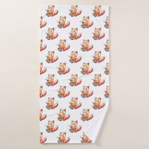 Red Panda Ramen Bath Handtuch Badehandtuch