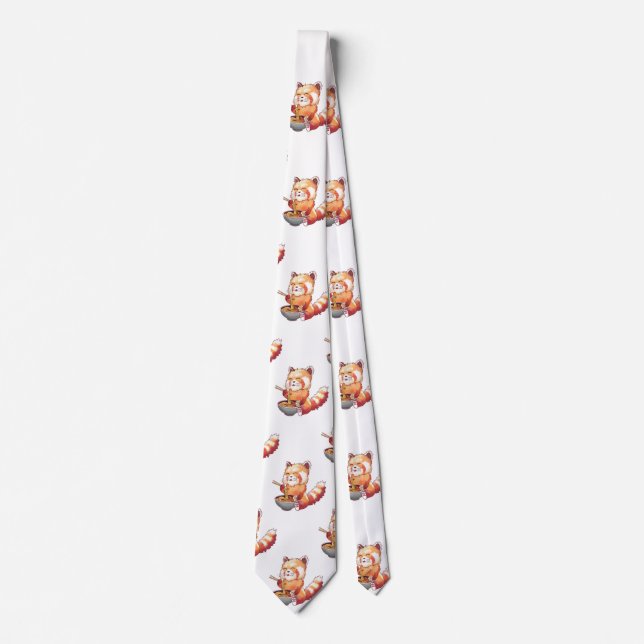 Red Panda Ramen Neck Tie Krawatte (Vorderseite)