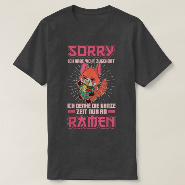 Red Panda Ramen Noodle Japan Cuisine Japanisch Asi T-Shirt (Design vorne)