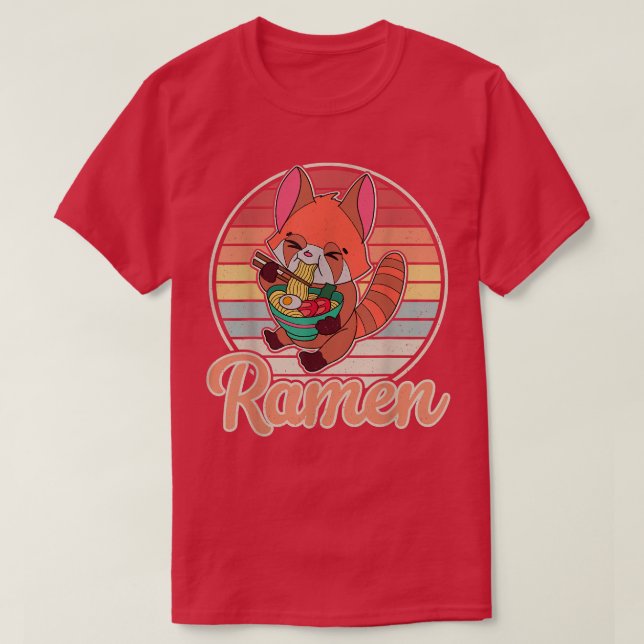 Red Panda Ramen Noodle Japan Cuisine Japanisch Asi T-Shirt (Design vorne)