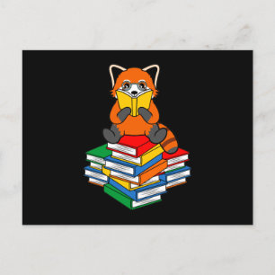 Red Panda Reading Books Niedlich Pet Animal Pandas Postkarte
