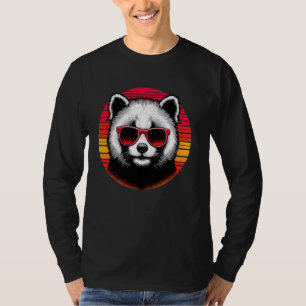 Red Panda Retro Vintag Sunset Animal Sonnenbrille T-Shirt