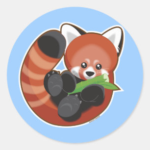 Red Panda Runder Aufkleber