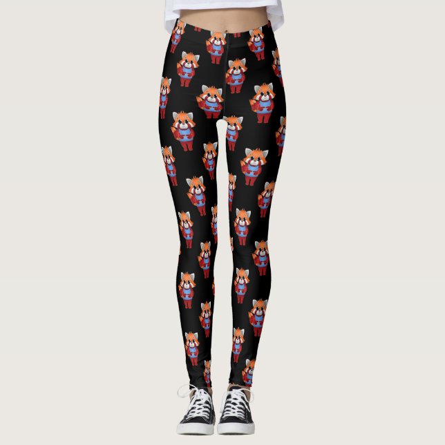 Red Panda Shy Fingers Leggings (Vorderseite)