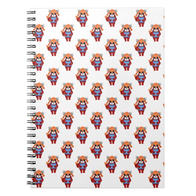 Red Panda Shy Fingers Notebook Notizblock (Vorderseite)