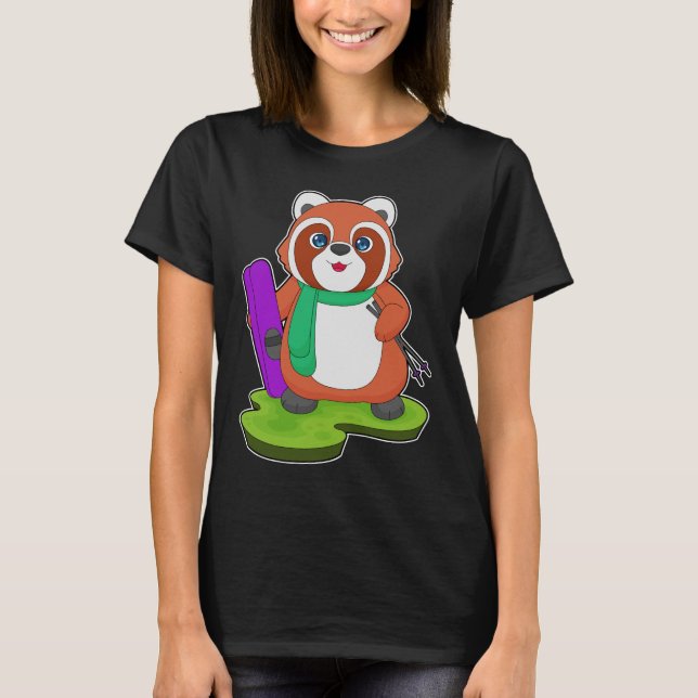 Red Panda Skier Ski T-Shirt (Vorderseite)