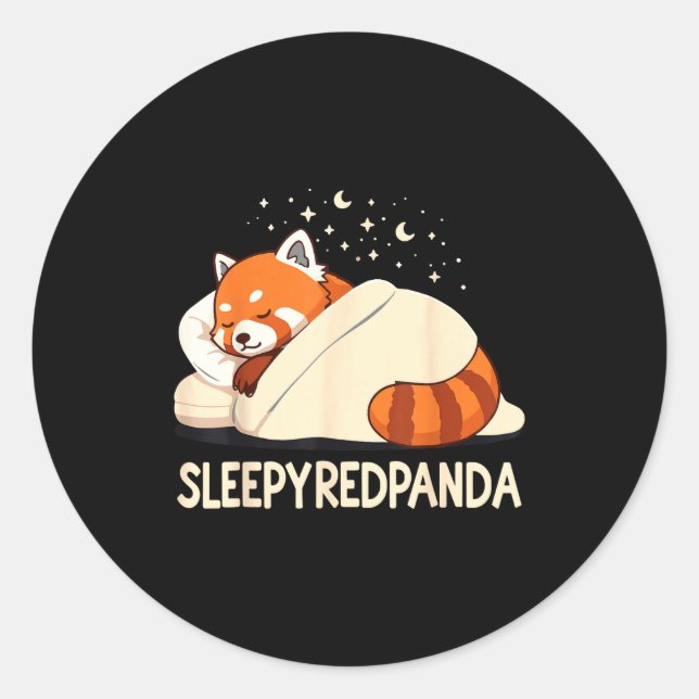 Red Panda Sleep Pajamas  Runder Aufkleber (Vorderseite)