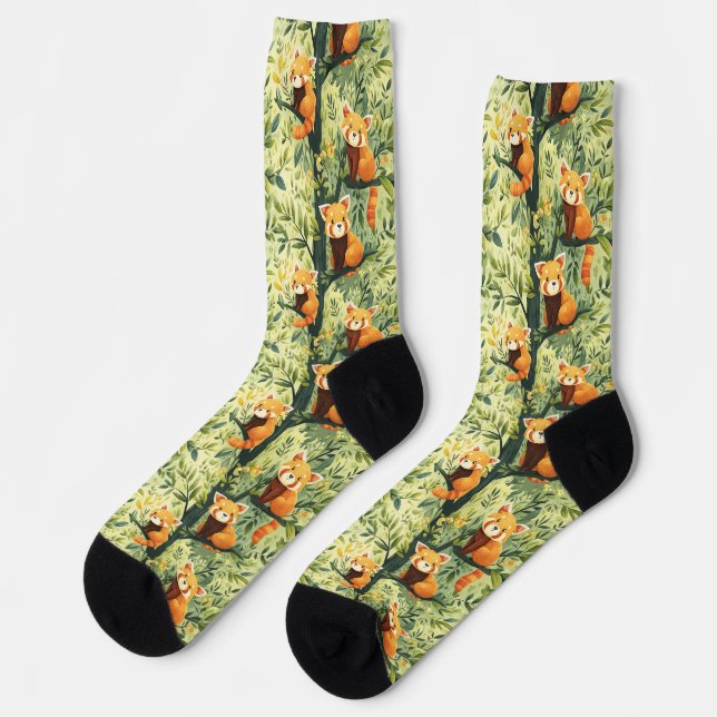 Red Panda Socken (Linkes Detail)