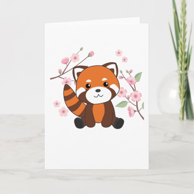 Red Panda Sweet Animals für Kawaii Kawaii Karte (Vorderseite)
