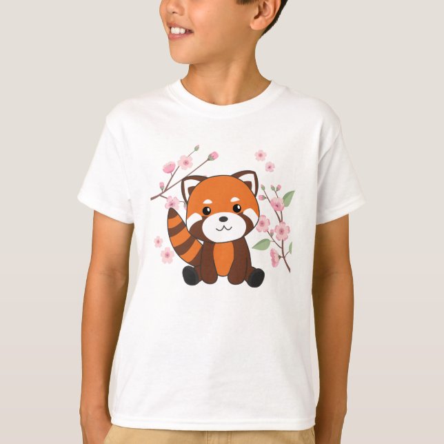 Red Panda Sweet Animals für Kawaii Kawaii T-Shirt (Vorderseite)