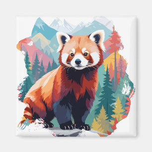 Red Panda Vector Art Animal in the Majestic Art Magnet