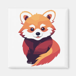Red Panda Vector Art Animal Modern Urban Graphic Magnet