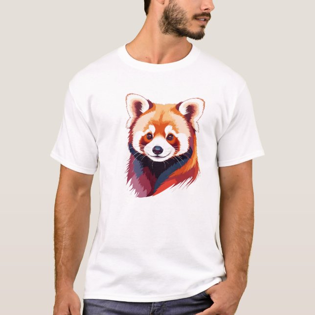 Red Panda Vector Art mit lebhaften Farben T-Shirt (Vorderseite)