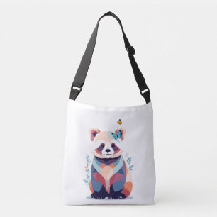 Red Panda Vector Malerei Adorable Fun Animal Play Tragetaschen Mit Langen Trägern