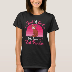 Red Panda Vintag nur ein Mädchen, das Red Pand Lie T-Shirt