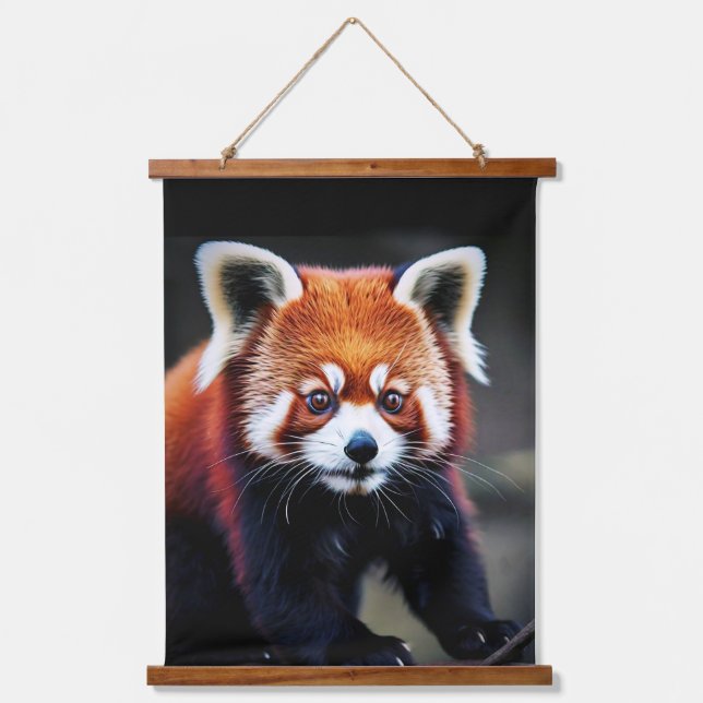 Red Panda Wandteppich Mit Holzrahmen (Vorderseite)