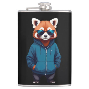 Red Panda Wear Hoodie Funny Cool Animal Music Flachmann