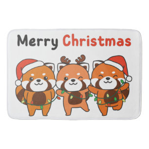 Red Panda Weihnachten Red Pandas Frohe Weihnachten Badematte