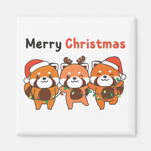 Red Panda Weihnachten Red Pandas Frohe Weihnachten Magnet