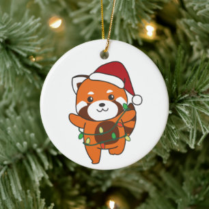 Red Panda Weihnachten Winter Tiere Red Pandas Cera Keramik Ornament