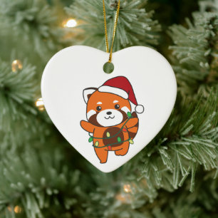 Red Panda Weihnachten Winter Tiere Red Pandas Cera Keramik Ornament