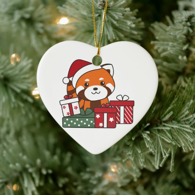Red Panda Weihnachtsgeschenk Winter Red Pandas Ker Keramik Ornament (Baum)