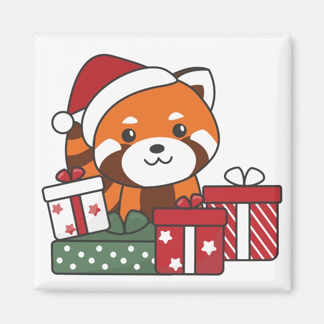 Red Panda Weihnachtsgeschenk Winter Red Pandas Mag Magnet (Vorne)