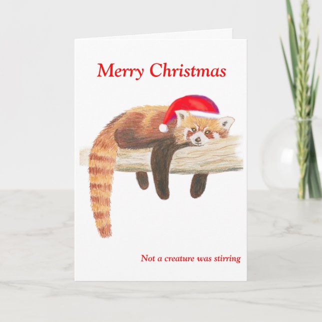Red Panda Weihnachtskarte Feiertagskarte (Vorderseite)
