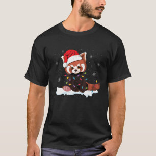 Red Panda Weihnachtslicht Weihnachtsmannmütze Paja T-Shirt
