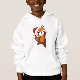 Red Panda Weihnachtsschnee Wintertiere Pandas Adu Hoodie
