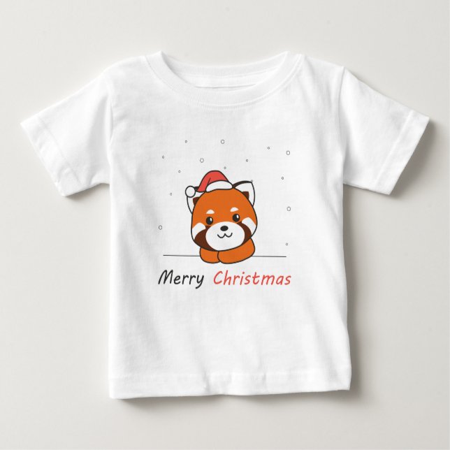 Red Panda Weihnachtsschnee Wintertiere Pandas Baby T-shirt (Vorderseite)