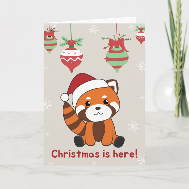 Red Panda Weihnachtsschnee Wintertiere Pandas Car Karte (Vorderseite)