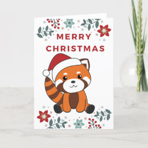 Red Panda Weihnachtsschnee Wintertiere Pandas Feiertagskarte