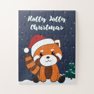 Red Panda Weihnachtsschnee Wintertiere Pandas Jig Puzzle