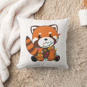 Red Panda Weihnachtsschnee Wintertiere Pandas Kissen