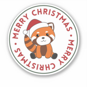 Red Panda Weihnachtsschnee Wintertiere Pandas Sti Aufkleber
