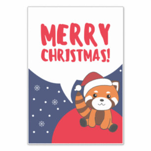 Red Panda Weihnachtsschnee Wintertiere Pandas Sti Aufkleber