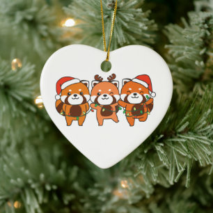 Red Panda Weihnachtstiere Niedlich Red Pandas Cera Keramik Ornament
