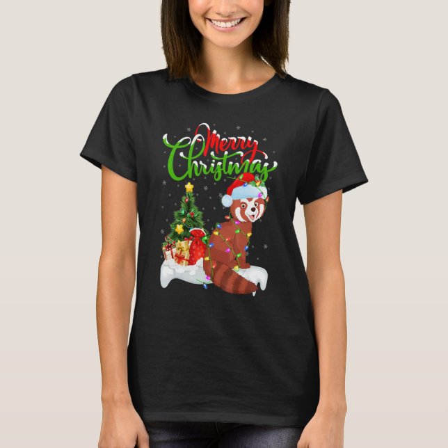 Red Panda   Xmas Decorations Santa Red Panda Chris T-Shirt (Vorderseite)