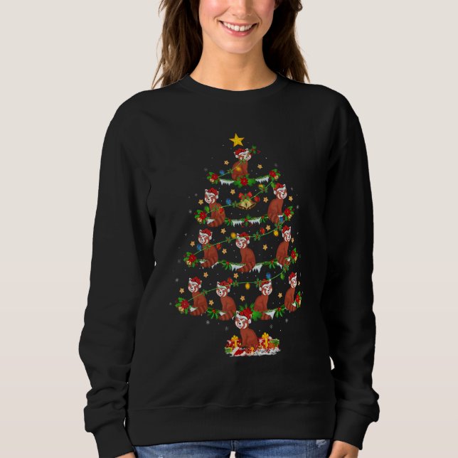 Red Panda   Xmas Lights Red Panda Christmas Tree Sweatshirt (Vorderseite)