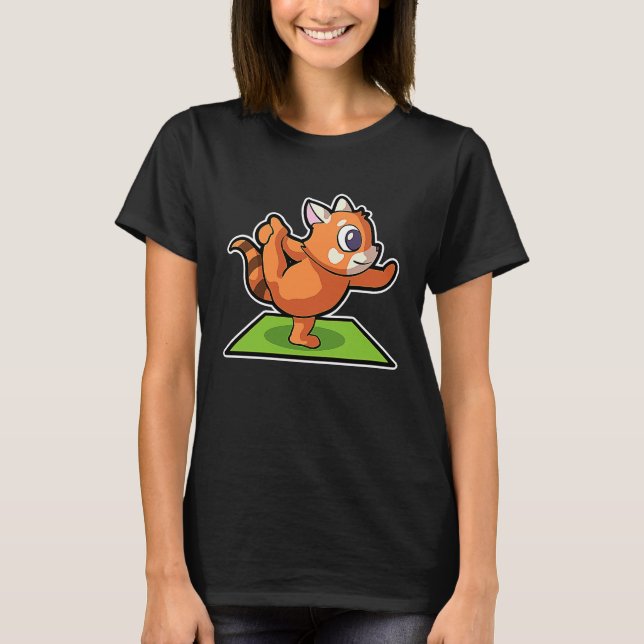 Red Panda Yoga Poses Sport Gymnastics Ohm Heartbea T-Shirt (Vorderseite)
