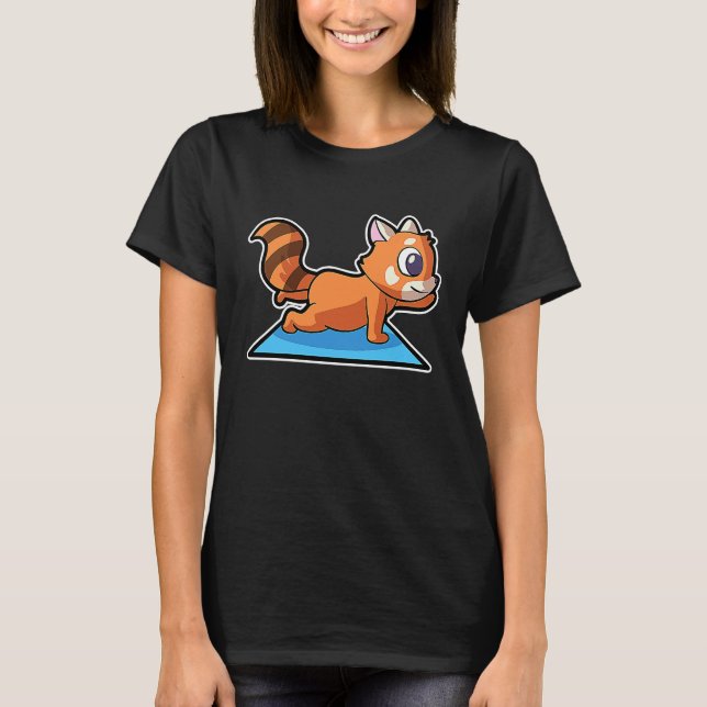 Red Panda Yoga Poses Sport Gymnastics Ohm Heartbea T-Shirt (Vorderseite)