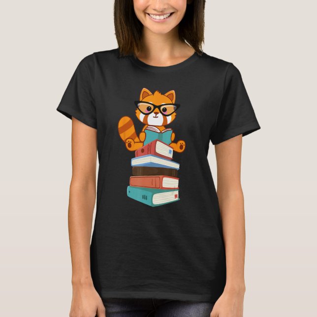 Red Pandas Book  Bookworm Cute Red Panda Reader T-Shirt (Vorderseite)