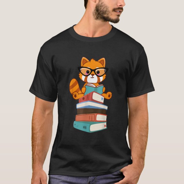 Red Pandas Book Bookworm Red Panda Reader T-Shirt (Vorderseite)