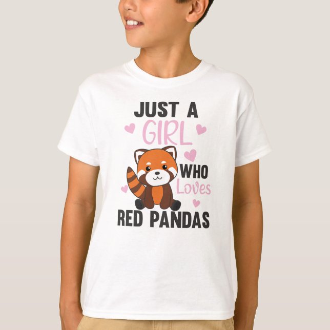 Red Pandas Girl Liebe Red Panda Kawaii Niedlicher  T-Shirt (Vorderseite)