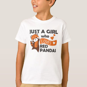 Red Pandas Girl Liebe Red Panda Kawaii Niedlicher  T-Shirt