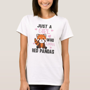 Red Pandas Girl Liebe Red Panda Kawaii Niedlicher  T-Shirt